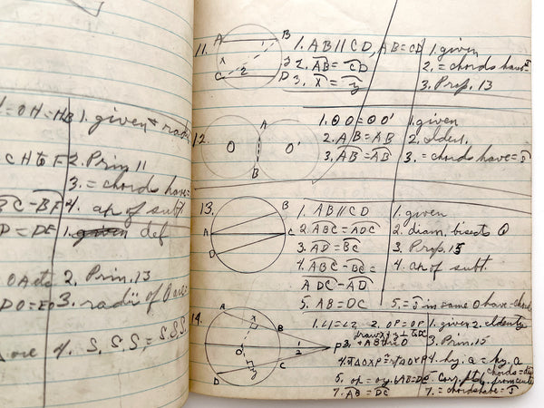Roy's late 1930s middle school geometry notebook