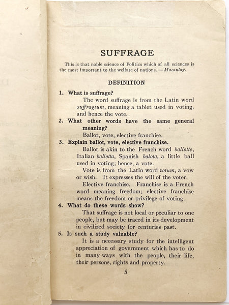 A Primer of Democracy; or, An Exposition of Suffrage and Its Outlook