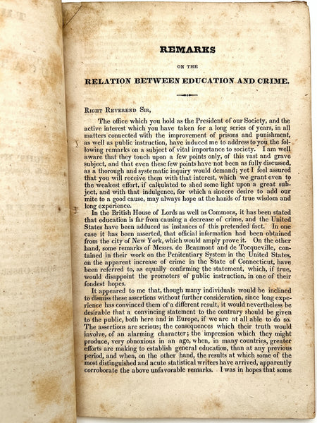 Remarks on the Relation Between Education and Crime...