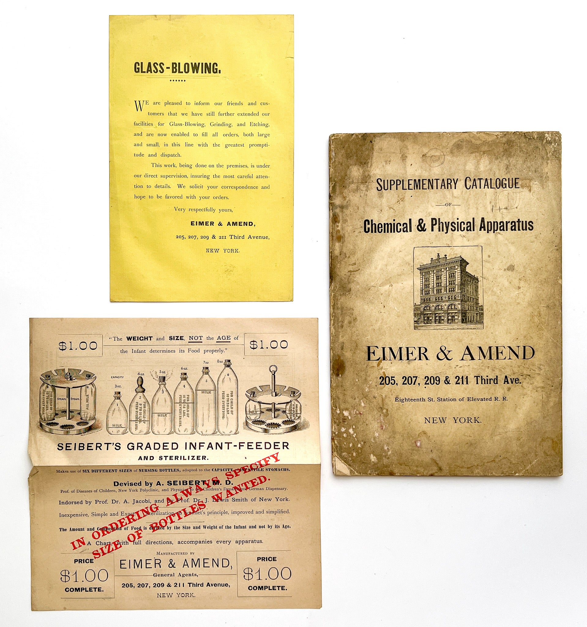 Supplementary Catalogue of Chemical & Physical Apparatus [with] Seibert's Graded Infant-Feeder and Sterilizer advert