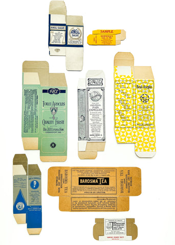 A few items from the Interwar medicine cabinet (their boxes, anyway)