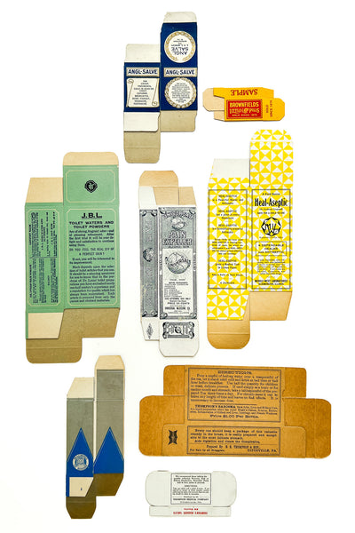 A few items from the Interwar medicine cabinet (their boxes, anyway)