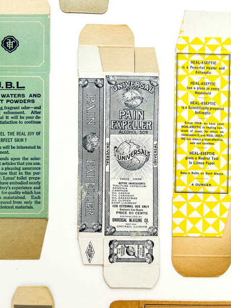 A few items from the Interwar medicine cabinet (their boxes, anyway)