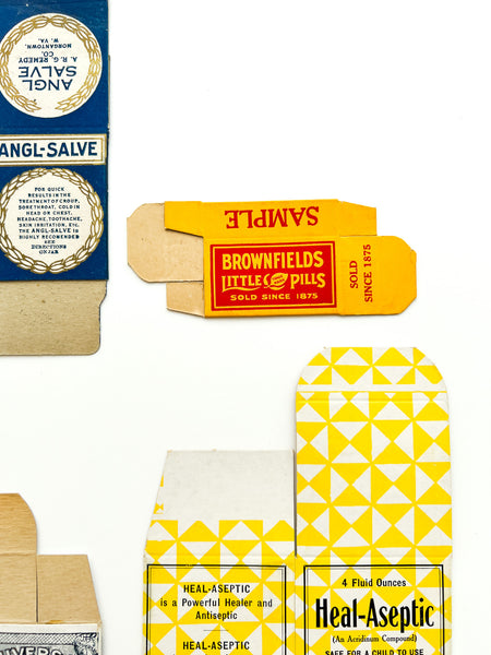 A few items from the Interwar medicine cabinet (their boxes, anyway)