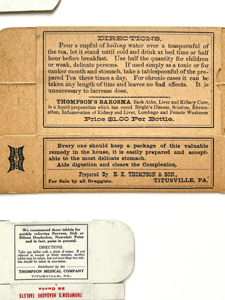 A few items from the Interwar medicine cabinet (their boxes, anyway)