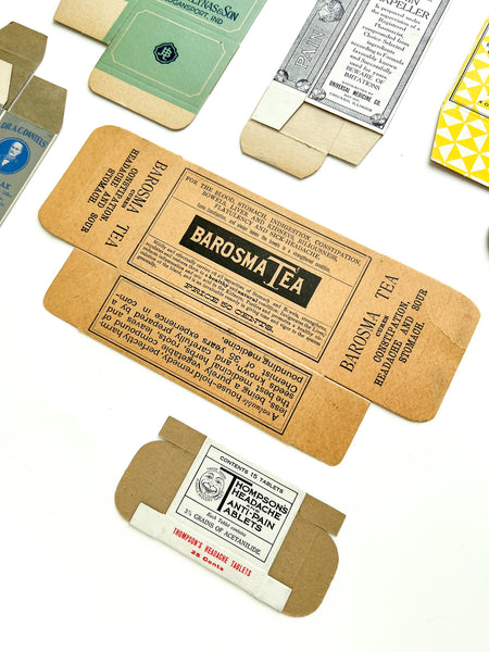 A few items from the Interwar medicine cabinet (their boxes, anyway)