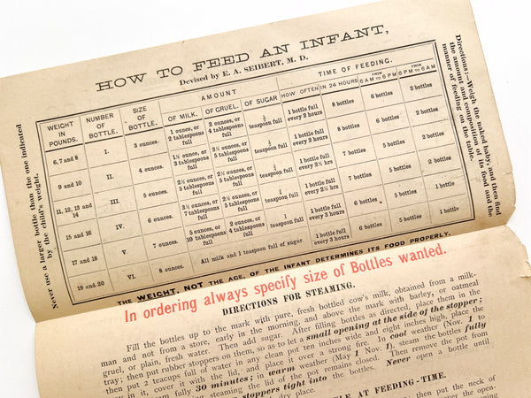 Supplementary Catalogue of Chemical & Physical Apparatus [with] Seibert's Graded Infant-Feeder and Sterilizer advert