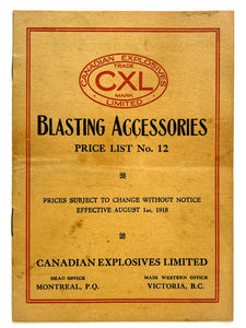 Blasting Accessories Price List No. 12 (Aug 1, 1918)