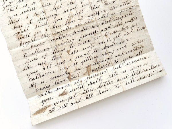 1850s earnest & orthographically dynamic letter from Ms. Sarah Riggle to Mollie