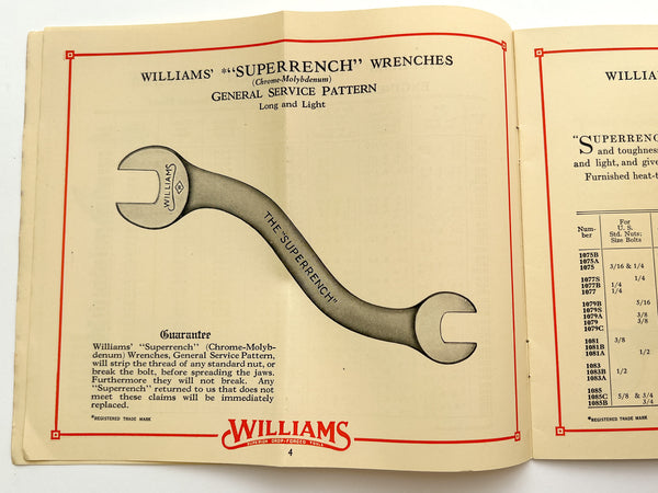 Williams "Superrench" (Chrome-Molybdenum) Wrenches