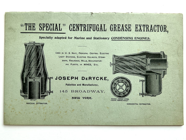 "The Special" Centrifugal Grease Extractor, Specially adapted for marine and stationary condensing engines