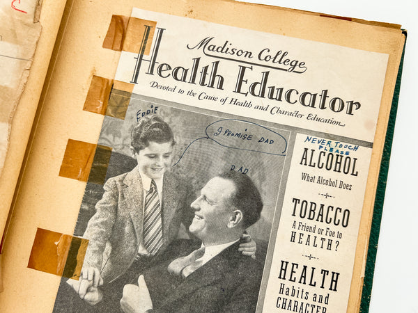 1939 Mount Vernon Academy student scrapbook with drawings related to Seventh-day Adventist eschatology (plus photos and cartoons and boy stuff)