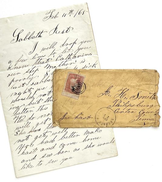 1865 Letter to Adolphus H. Smith about his stepmother's imminent death