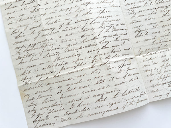 1859 autograph letter from "D. D. Domer" at the Missionary Institute in Selinsgrove, PA