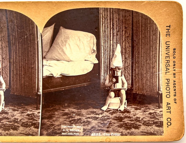 Comic stereoview "The Critic" (Universal Photo Art Co. #4383)