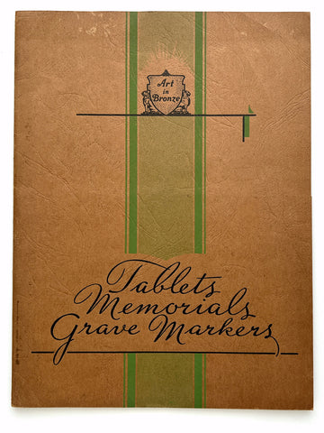 Art in Bronze: Tablets, Memorials, Grave Markers (cover title)