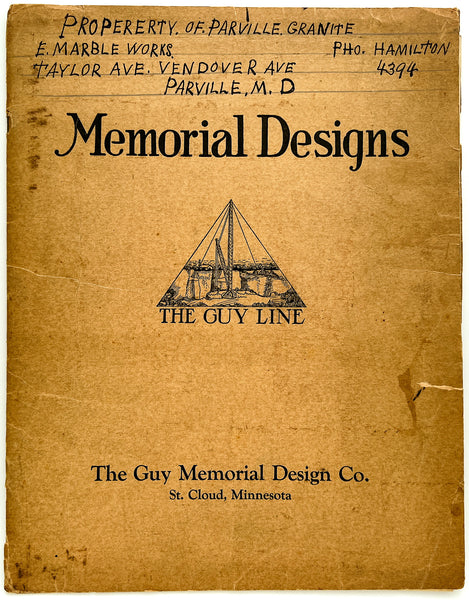 Memorial Designs: The Guy Line (cover title) with related ephemera