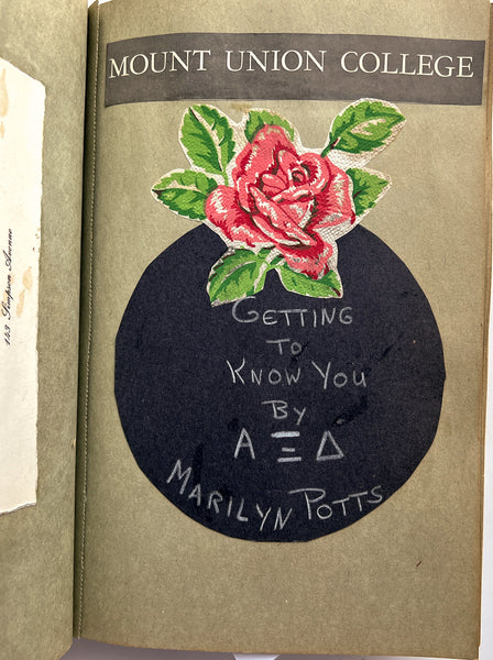 1953-1957 Scrap Book assembled by Marilyn Potts while studying at Mount Union College