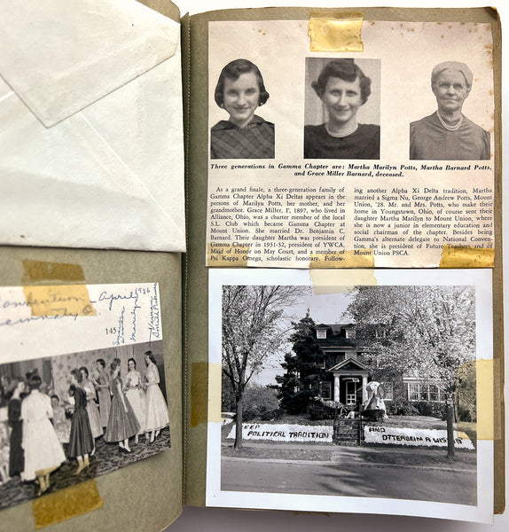 1953-1957 Scrap Book assembled by Marilyn Potts while studying at Mount Union College