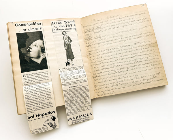 Young woman's c.1936 college biology notebooks with unusually broad scope, including lessons in Eugenics, Patent Medicine, Epidemics, Anatomy, Zoology, Nutrition, &c.