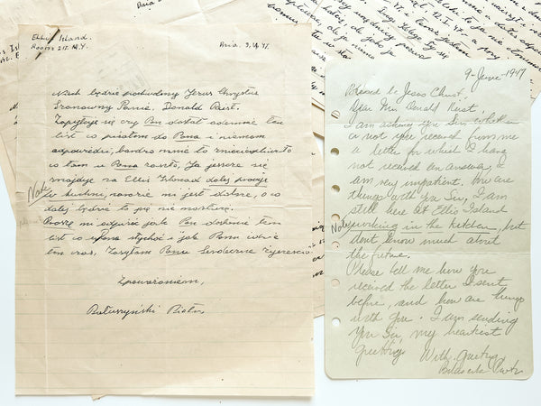 Three letters from a Polish immigrant detained and working in the kitchen at Ellis Island in 1947