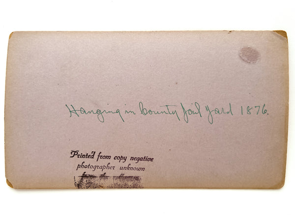 "Hanging in County Jail Yard, 1876" Stereograph of William Adin's execution for killing Barbara Adin (his wife), Hattie McKay (his stepdaughter), and Elizabeth Benton (her friend), in Cleveland on June 22, 1876