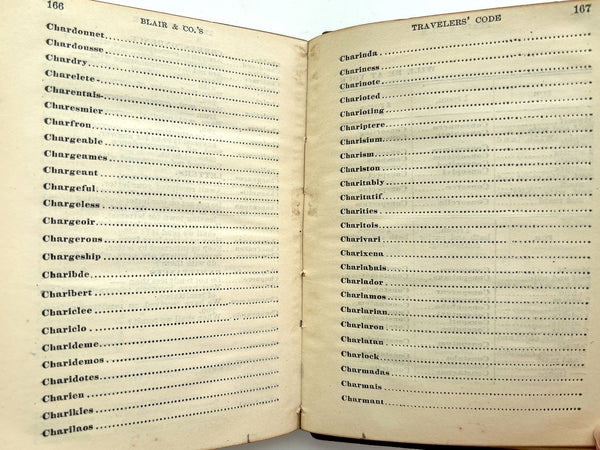 Blair & Co.'s Travelers' Code, compiled from Lieber's Standard Telegraphic Code