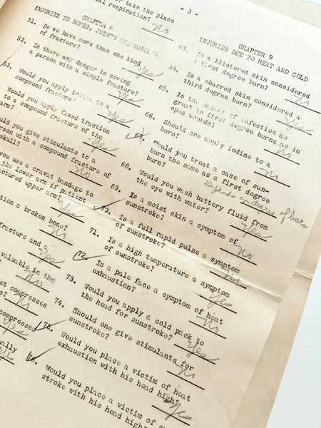 "First Aid Yes and No Questions" WPA worker safety First Aid exam