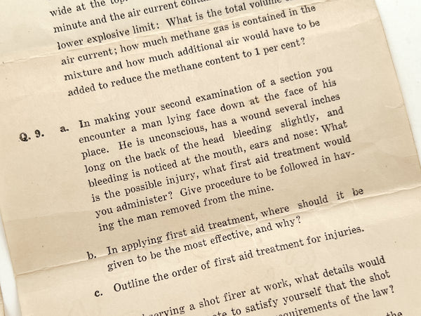 Fire Boss Examination. May 4, 1938. Sections 1 & 2