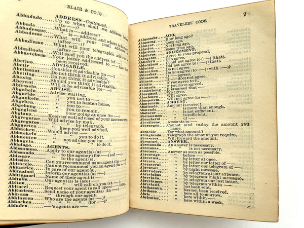 Blair & Co.'s Travelers' Code, compiled from Lieber's Standard Telegraphic Code