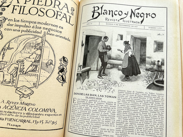 Blanco y Negro: revista ilustrada, Año 27, Números 1363-1383. Bound volume of 27 issues, complete consecutive run from July 1-December 30, 1917