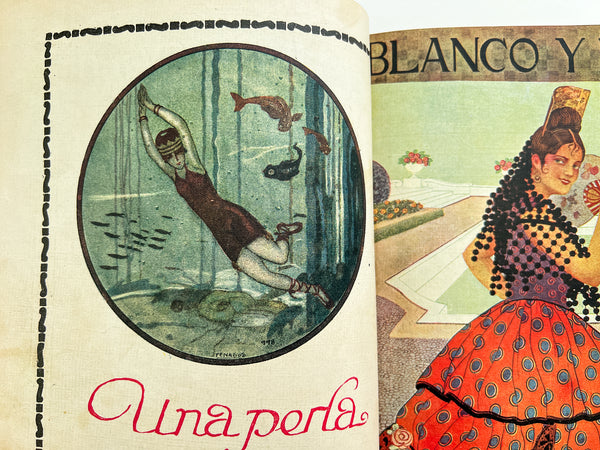 Blanco y Negro: revista ilustrada, Año 27, Números 1363-1383. Bound volume of 27 issues, complete consecutive run from July 1-December 30, 1917