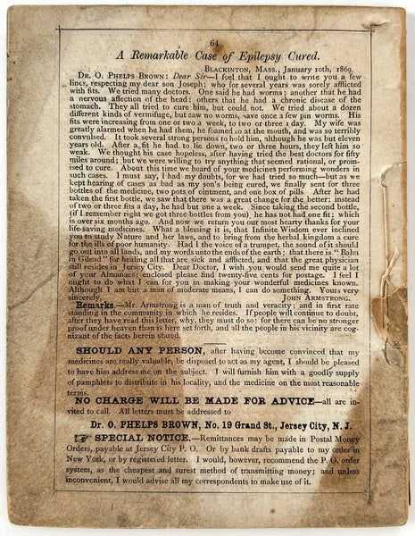 Shakespeare's Seven Ages of Man's Life (Brown's Almanac 1869)