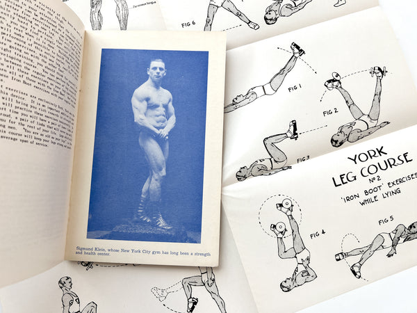 Collection of 5 "York Method" training guides for body builders, including York Advanced Methods of Weight Training; York Leg Developing Course, Bob Hoffman's Simplified System of Swing Bar Training