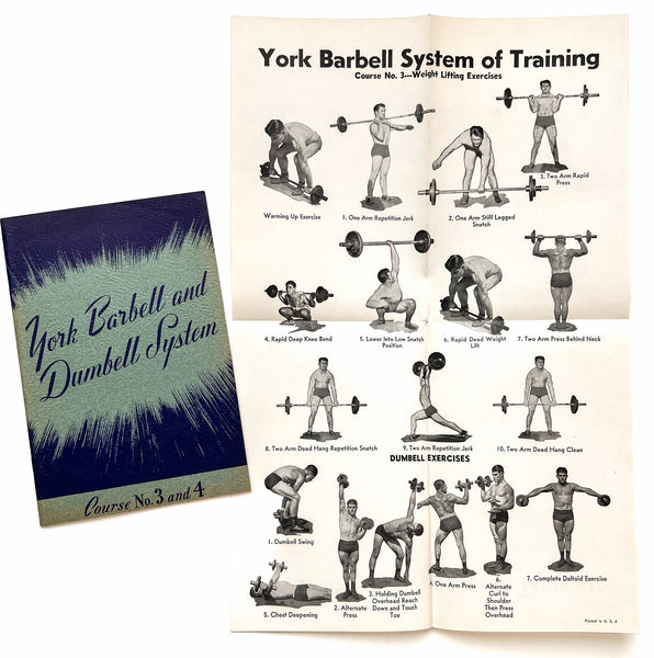 Collection of 5 "York Method" training guides for body builders, including York Advanced Methods of Weight Training; York Leg Developing Course, Bob Hoffman's Simplified System of Swing Bar Training