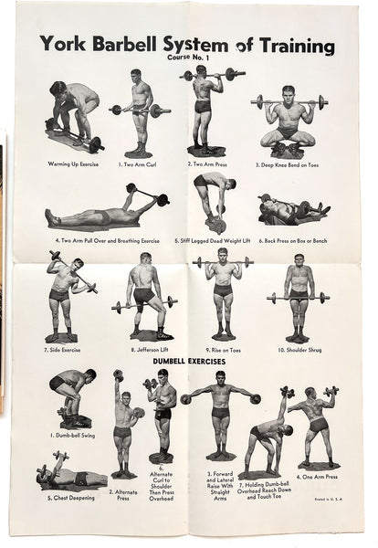 Collection of 5 "York Method" training guides for body builders, including York Advanced Methods of Weight Training; York Leg Developing Course, Bob Hoffman's Simplified System of Swing Bar Training