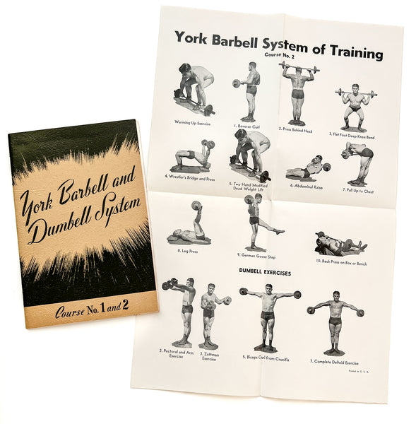 Collection of 5 "York Method" training guides for body builders, including York Advanced Methods of Weight Training; York Leg Developing Course, Bob Hoffman's Simplified System of Swing Bar Training