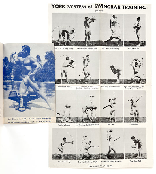 Collection of 5 "York Method" training guides for body builders, including York Advanced Methods of Weight Training; York Leg Developing Course, Bob Hoffman's Simplified System of Swing Bar Training