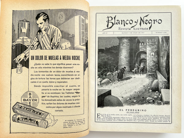 Blanco y Negro: revista ilustrada, Año 27, Números 1363-1383. Bound volume of 27 issues, complete consecutive run from July 1-December 30, 1917