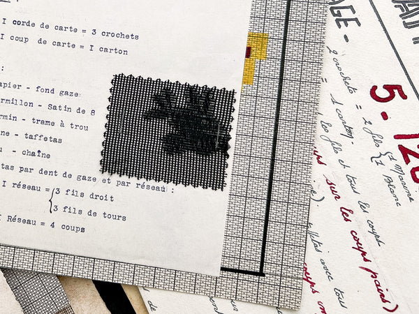 Cours de mise-en-carte: A portfolio of student work in producing "point paper" drafts for weaving, 1949-1951.