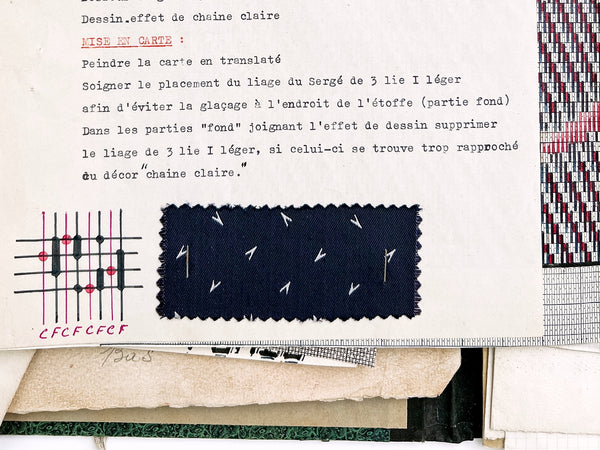 Cours de mise-en-carte: A portfolio of student work in producing "point paper" drafts for weaving, 1949-1951.