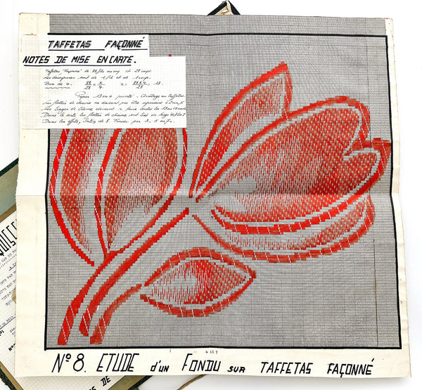 Cours de mise-en-carte: A portfolio of student work in producing "point paper" drafts for weaving, 1949-1951.