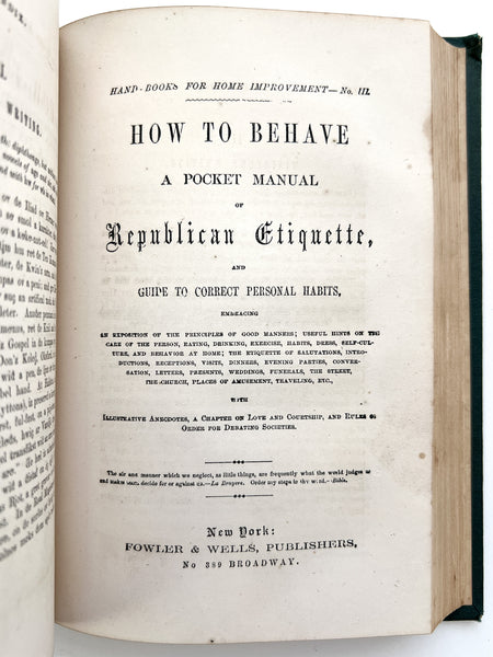 Hand-Book for Home Improvement, Comprising How to Write; How to Talk; How to Behave; How to Do Business. Complete in One Volume.