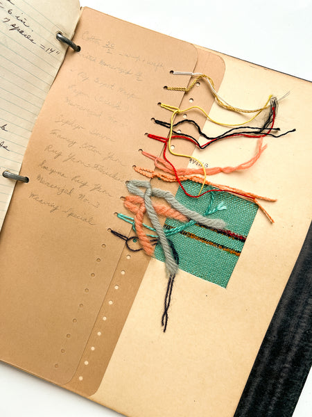 Mid-Century binder of work in handicraft, including braiding, printing and weaving, with many mounted specimens and instructions for working.