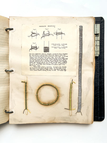 Mid-Century binder of work in handicraft, including braiding, printing and weaving, with many mounted specimens and instructions for working.