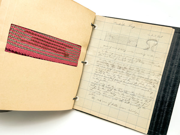 Mid-Century binder of work in handicraft, including braiding, printing and weaving, with many mounted specimens and instructions for working.