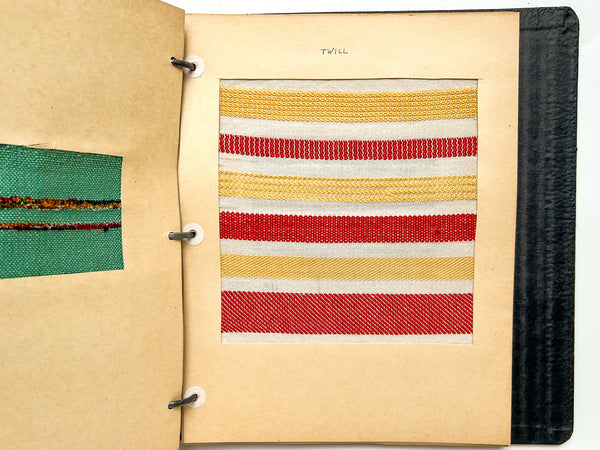 Mid-Century binder of work in handicraft, including braiding, printing and weaving, with many mounted specimens and instructions for working.