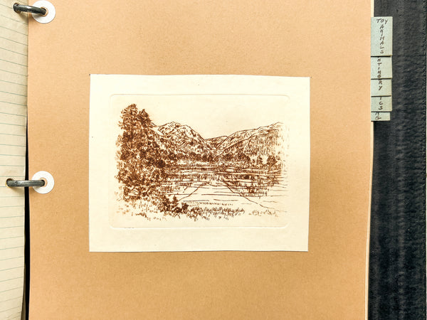 Mid-Century binder of work in handicraft, including braiding, printing and weaving, with many mounted specimens and instructions for working.