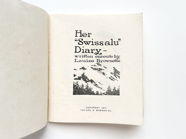 Her "Swissalu" Diary, written enroute