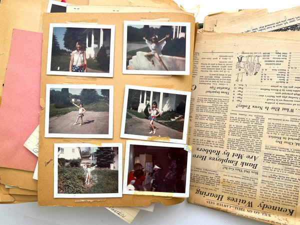 1968-1970 Angel's scrapbook of school papers, arts, crafts and photos from Kindergarten to Grade 3